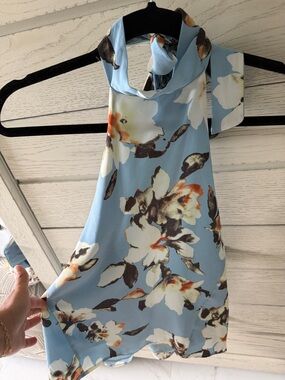 Sugarlips Light Blue Floral Halter top